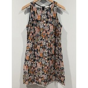 Garnet Hill Size 2 Linen Dress Sleeveless Colorful Fringe Hem A Line Pockets
